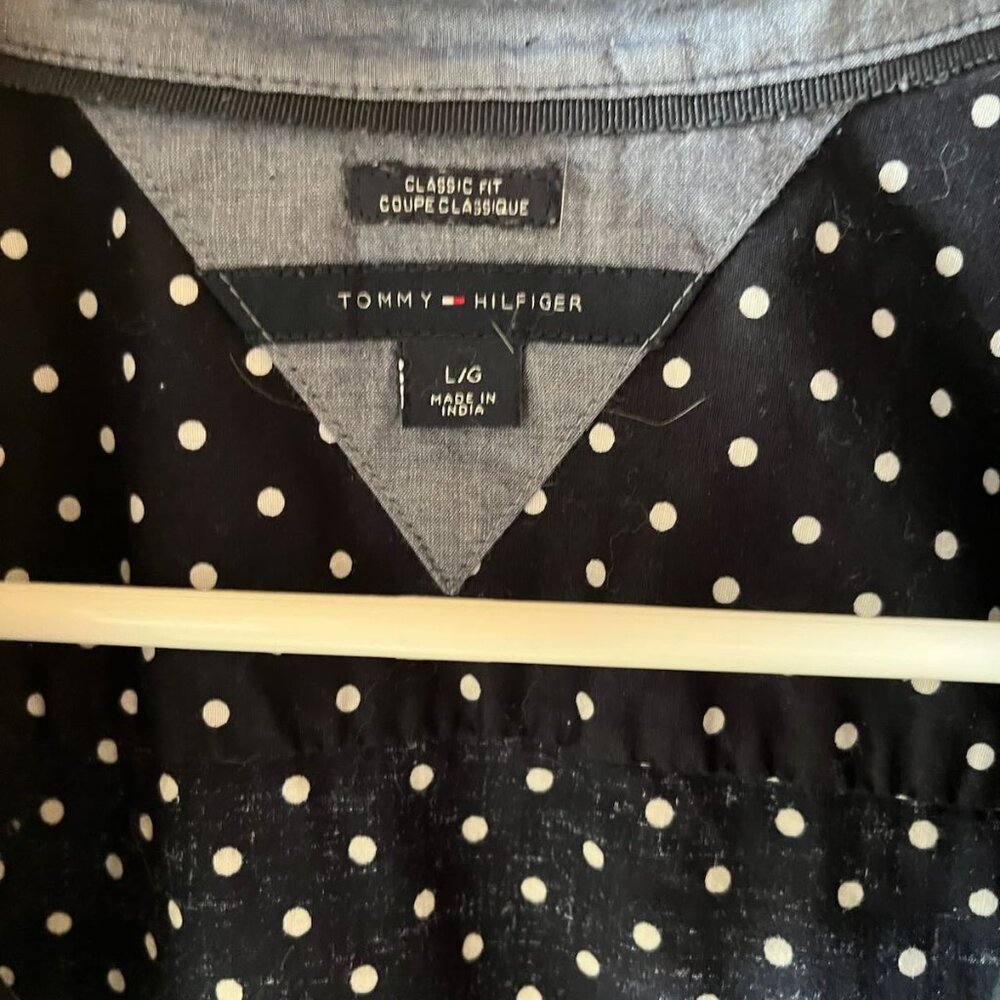 Old money preppy Twee button down Tommy Hilfiger Classic Fit Long Sleeve Shirt L